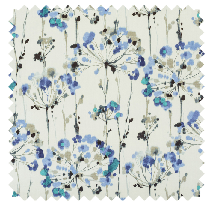 Dandelion/Painterly Floral Print - Blue